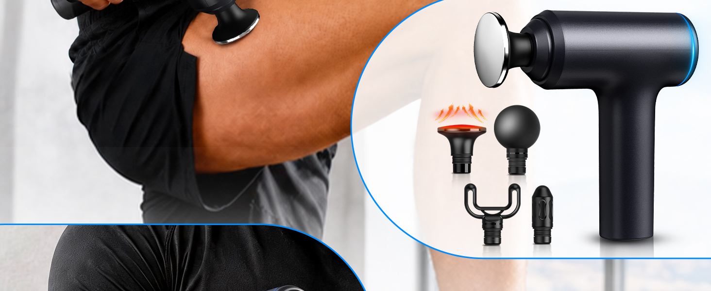 Arboleaf massage gun deep tissue therapy with heated heads, 4 speeds and pressure sensor.