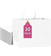qiqee 30-Packs White Gift Bags with Handles Bulk 13