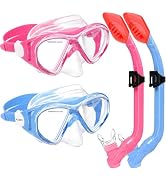 2 Sets Snorkeling Gear for Kids, Kids Snorkel Set for Ages 6-14, Dry Top Snorkel Mask Set for You...