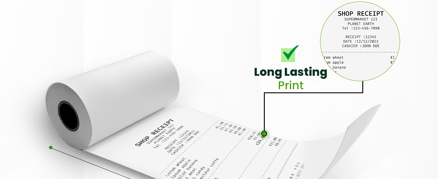2 1/4 x 50ft thermal Paper receipt rolls d10-3