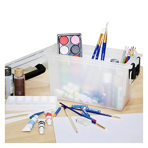 paint storage box; plastic art box; craft storage boxes with lids; crafting box;art container