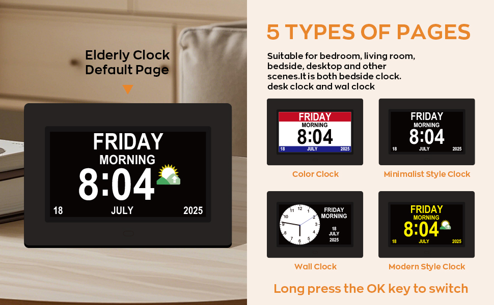 large display digital clock for seniors