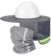 SATINIOR 2 Pcs Sun Hard Hat Neck Protection High Visibility Full Brim Mesh Sun Protection and Nec...