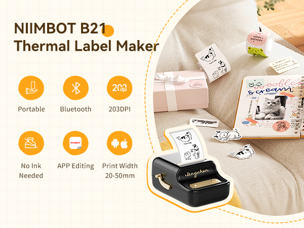 NIIMBOT B21 thermal printer for home and business