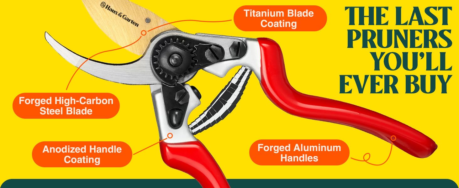 EnduroPRO bypass pruning shears, pruning scissors, pruner with ergonomic handle