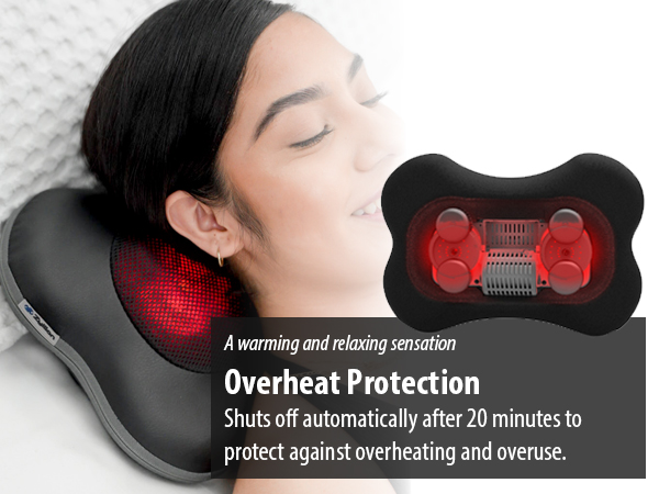 Massager shuts off automatically after 20 minutes to protect against overheating.