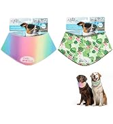 ALL FOR PAWS Cooling Bandana for Dogs, 2 Pack Dog Cooling Neck Wrap, Ice Dog Bandanas for Large D...
