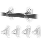 KEAMIMU No Drill Curtain Rod Brackets, No Drill Needed Curtain Rod Holders, adhesive curtain rod ...