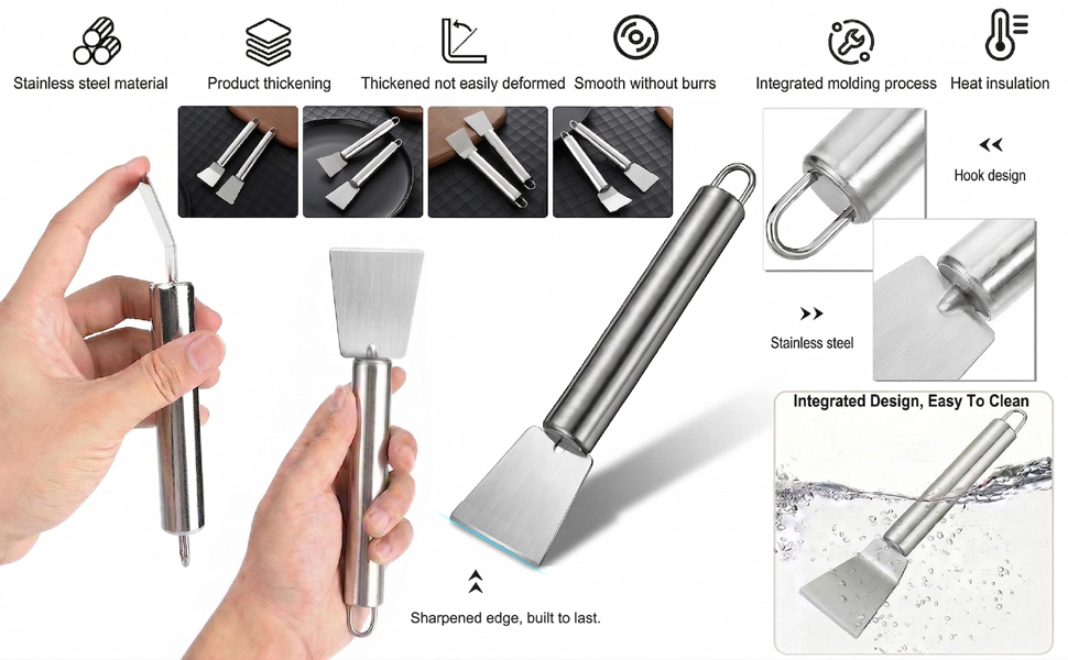 Stainless Steel Scrapers,Cleaning Scraper Tool,Paint Scrapers,Multifunctional Metal Scraper Tools-6