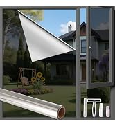 Finnez One Way Privacy Window Film Reflective Mirror Home Window Tint Film Heat Blocking No Glue ...