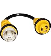 MECMO Marine Shore Power Dogbone Adapter, Marine 50A SS2-50P to 30A L5-30R Female with Locking Ri...