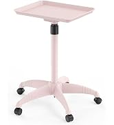 VERYTOP Rolling Salon Tray on Wheels - Adjustable Height 25"-37" Tattoo Tray, Premium Aluminum Ea...
