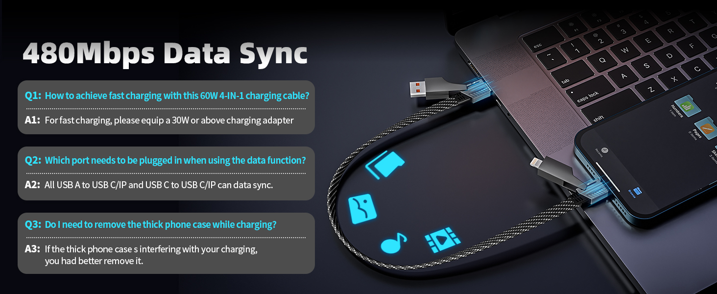 4 in 1 charging cable