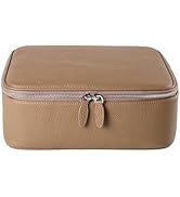 Hyfant Luxury Genuine Cowhide Leather Cosmetic Organizer Bag – Large Capacity Makeup & Toiletry T...