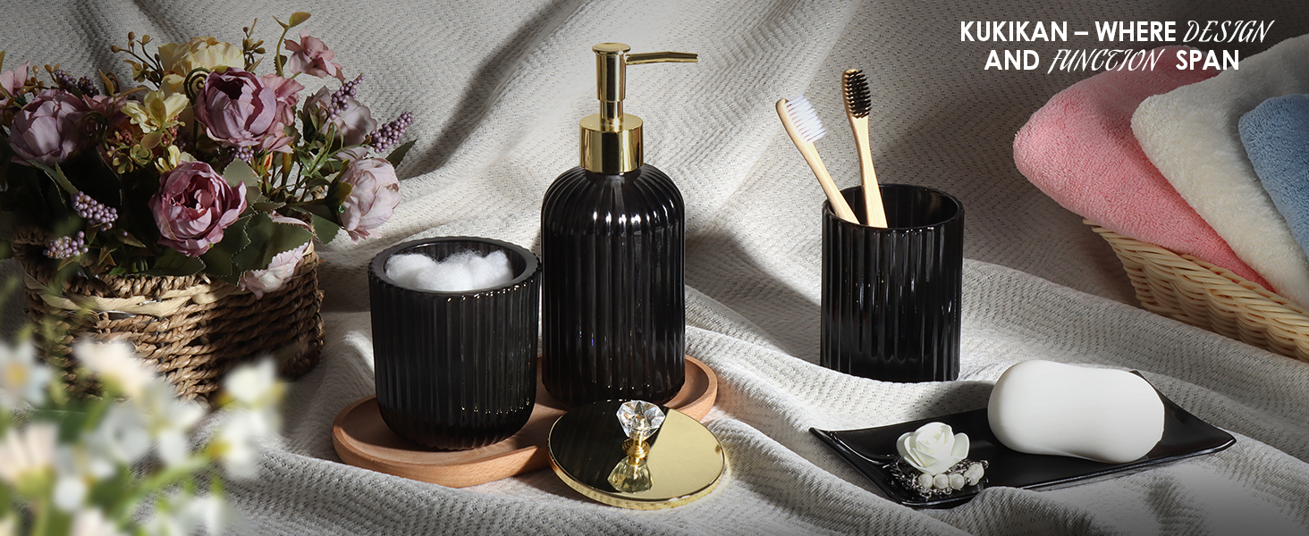 black bathroom set