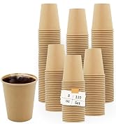 Sowinvent 8 oz Kraft Paper Cups 110 Count, Disposable Hot/Cold Iced Small Coffee Cup, 8 Ounce Bev...