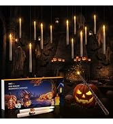 Halloween Floating Candles with Wand, 20 Pcs Flickering LED Hanging Candles | Flameless Magic Can...