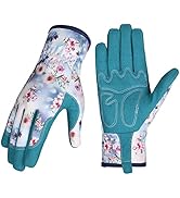 Bamllum Leather Gardening Gloves for Women - Working Gloves for Weeding, Digging, Planting, Rakin...