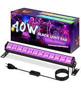 40W Black Light Bar, LED Blacklight with 6FT Cord & Switch, Black Lights for Glow Party, Hallowee...