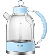 ASCOT Electric Kettle, Glass Electric Tea Kettle Gifts for Men/Women/Family 1.6L 1500W Borosilica...