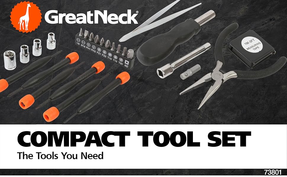 the tools you need to execute minor home repairs and maintenance. with tri-fold zip case