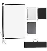 WELLMAKING 36x27'' Light Reflector Flag kit, 3-in-1 Portable Collapsible Diffuser for Photo Video...