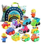 ALASOU 12 PCS Soft Rubber Car Toys for 2 Year Old Boy with Playmat/Storage Bag|2 Year Old Boy Bir...