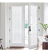 NICETOWN French Door Curtains Set of 2 Panels, Sheer Voile Light Filtering, Rod Pocket Window Tre...