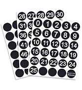 Wisdompro Vinyl Number Stickers 0 to 50, 2 Sets of 1.5 inch Self Adhesive Consecutive Number Labe...
