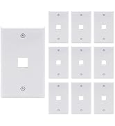 VCE 1 Port Keystone Wall Plate UL Listed (10 Pack), Single Gang Wall Plates for RJ45 Keystone Jac...