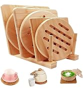 AlftoTrivets for Hot Pots and Pans, Bamboo Trivet Hot Pads for Kitchen Counter, Trivet Stand Mat ...