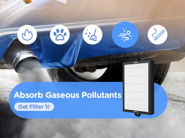 Activated carbon air filter removes harmful gaseous pollutants for healthier indoor air quality