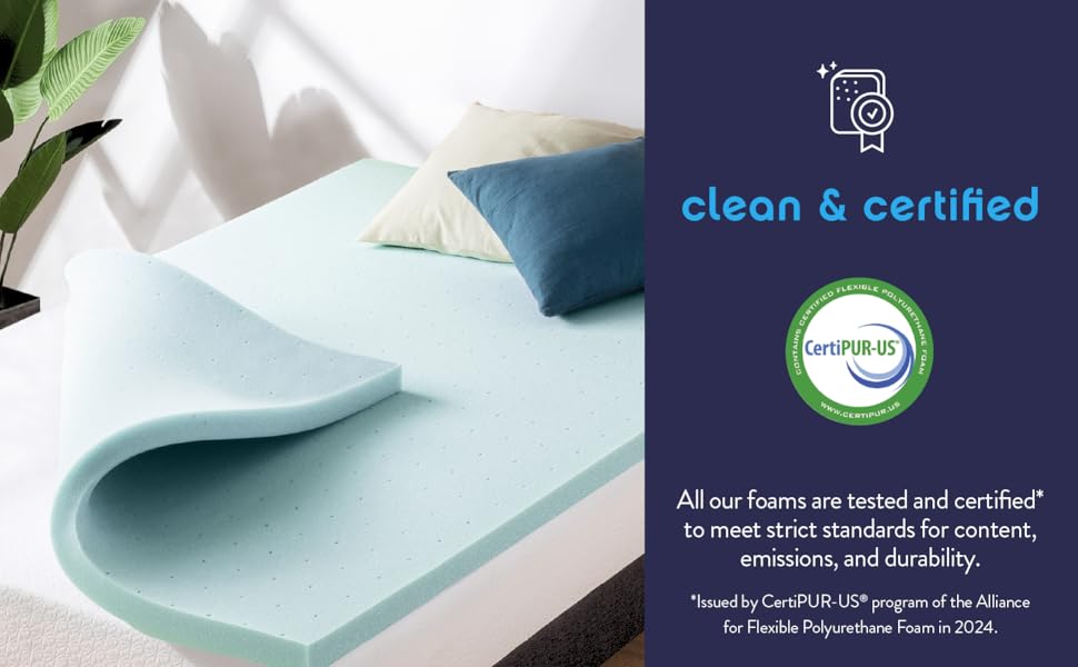 COOLING GEL, mattress topper, memory foam , VENTILATED TOPPER, AIR FLOW, certiPUR-US