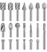 Engraving Router Bit Carving Bits, 20 PCS HSS Rotary Tool Accessories Rotary Bits Burr Set with 1...