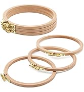 ZOCONE 6 PCS Beech Wood Embroidery Hoops, Wood Circle Hoop Ring Cross Stitch Hoop for Embroidery,...
