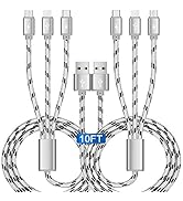 10Ft Multi Charging Cable 3A, 2Pack Braided Fast Charging 3-in-1 Multiple Charger Cable with IP/M...
