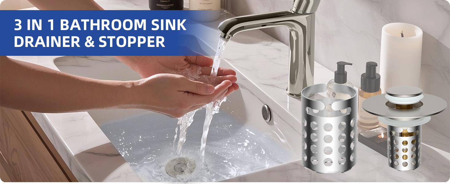 Bathroom Sink Pop Up Drain Strainer