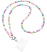 Cellphone Crossbody Strap Beaded Cell Phone Lanyard Cute Strap for Women With Patches Compatible ...