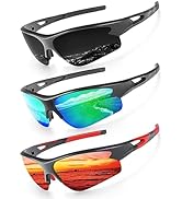 KALIYADI Sports Sunglasses for Men, Polarized Sun Glasses for Men Women Youth Baseball Softball w...