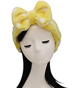 Shintop Sweet Super Soft Caroset Polka Dots Wash Cosmetic Headband Hairlace (yellow polka dots)