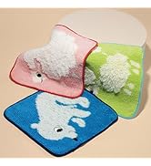 Vie Triomphe Kids Washcloths Set of 3, Puppy Bear Sheep Animal Print 7x7 Inch Soft Cotton Toddler...