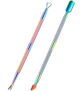 2PCS Cuticle Pusher and Cutter Remover, Xunxmas Salon Nail Scraper for Gel Polish, Stainless Stee...