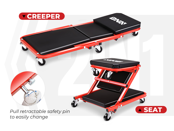 2 IN 1 Rolling Folding Car Creeper