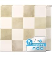 Art3d 10-Pack Heavy-Duty Peel and Stick Backsplash, 12x12 Inch Self-Adhesive Wall Tile Stick on K...