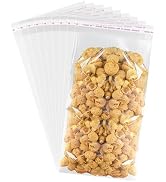 JOYIT 200PCS Clear Cellophane Bags: 6" x 12", Self-Seal Plastic Bags for Packaging, Clothes, Cook...