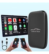 2 in 1 Wireless CarPlay Adapter & Android Auto Wireless Adapter, Plug & Plug Wireless CarPlay Ada...