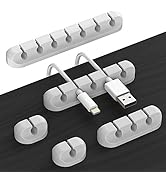 Desk Accessories for Charging Organizer - 5 Packs Computer Desk Accessories and Adhesive Cord Org...