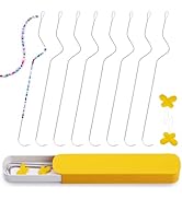 GarfxG 8 PCS Beading Needles-7.48 Inches Stainless Bead Spinner Needles, Big Eye Curved Beading N...