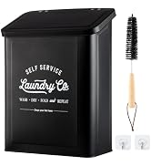 MONJITA Magnetic Lint Bin for Laundry Room, Wall Mounted Lint Trash can with lid for Dryer, Farmh...
