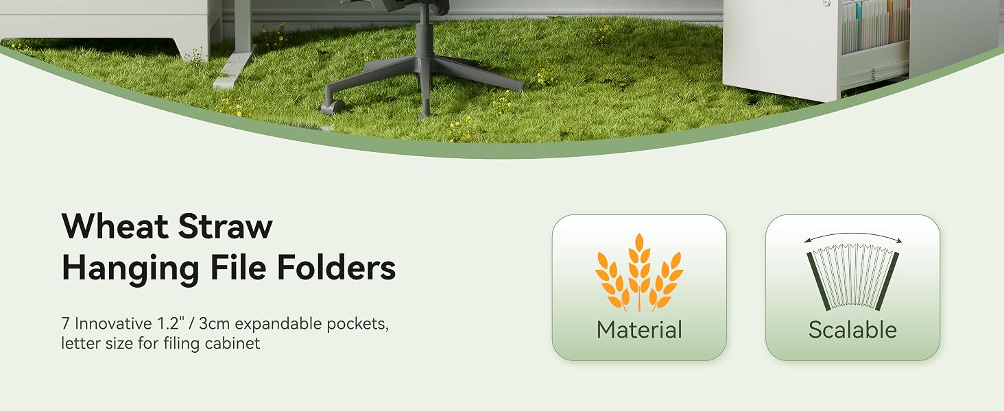 Wheat Straw Expanding Hanging File Folders